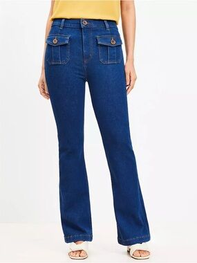 {LOFT} "The Curvy Slim Flare" Dark Blue High Rise Bootcut Jeans WJ299-29